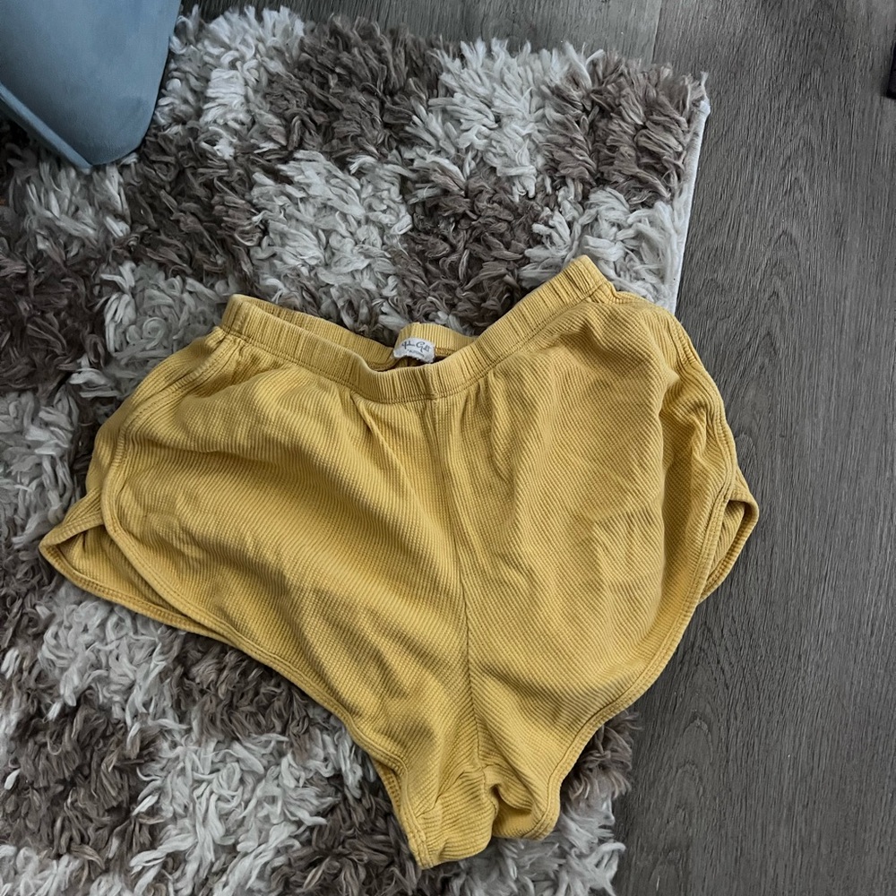 Brandy Melville Mustard Ribbed Shorts